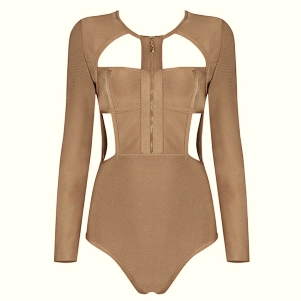 New tan bandage bodysuit